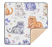 Foiosoh Selkirk Rex Cats White Large Stylish Baby Activity Play Mat for Indoor Outdoor Comfortable Tummy Time Mat for Baby Toddler Infant, 50'' x 50''