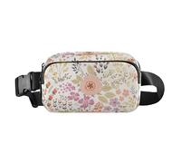 Foiosoh Simple Fresh Flower Waist Bag Fashion for Women Men Teens Water Resistant Waist Bag with Adjustable Shoulder Strap for Travel, Gym, Work, Simple Fresh Flowers Yellow, 1, Simple Yellow Fresh