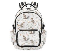 Foiosoh Star Design Unicorns Clear School Backpack Cute Sturdy Casual Backpack Travel Bag for Boys Girls, Age 7-18, Cute Squirrels, 12.6"x 7"x 17.3"