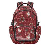 Foiosoh Star Design Unicorns Clear School Backpack Cute Sturdy Casual Backpack Travel Bag for Boys Girls, Age 7-18, Unicon Star Design, 12.6"x 7"x 17.3"