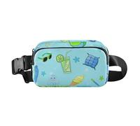 Foiosoh Summer Pattern Blue Cute Trendy Crossbody Bag Waist Bags for Women Men Teens Waterproof Croose Body Wallet with Adjustable Strap for Shopping Sports Work, Summer Pattern Blue, Summer Pattern