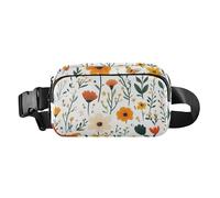 Foiosoh Sunflower Bees White Fashion Waist Pack Crossbody Bag for Women Men Water Resistant Bum Bag Belt with Adjustable Strap for Travel Running Hiking, Sunflower bees white, One Size