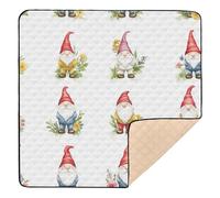 Foiosoh Sweet Cute Gnomes White Large Sturdy Baby Playmat for Floor Portable Tummy Time & Crawling Mat for Babies Infants Toddlers, 50'' x 50''