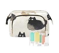 Foiosoh Sweet Maine Cooncats Peach Makeup Bag Zipper Large Capacity Travel Women Cash Wallet for Makeup Brushes, Retro Cute cats Beige, One Size, Cartoon
