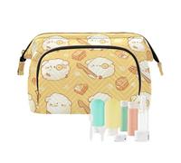 Foiosoh Tortoise Teal and Beige Cosmetic Bags Essentials Make Up Bags For Women Change Purse for Large Cosmetic, Lovely Monster yellow, One Size, Cartoon
