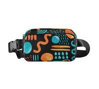 Foiosoh Wave Roundness Fashionable Fanny Waist Pack for Women Men Teenagers Mini Crossbody Bag Anti Theft Waist Pack with Adjustable Strap for Workout Running Hiking, Wave roundness blue orange, One