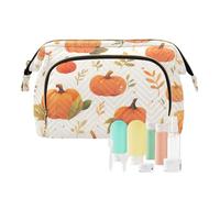 Foiosoh Yellow Lemon Freshness Makeup Bags Waterproof Cosmetic Organizer Bag Women Wallet, Pumkin Vintage style orange, 1 size, cartoon
