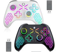 FOIRCEADAL 2 Pack Wireless Controller for X-One XBO [Need Windows Upgrade, 3.5 mm Audio Built Adaptive Gaming Turbo/Vibration/Gyro/Wake-up function