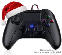 FOIRCEADAL Wired Controller for PS5/PC/PS-4, Marco Function Dual Motor Vibration/6-Axis Sensor/Turbo 3.5mm Audio Jack,