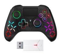 FOIRCEADAL Wireless Controller for PS5/PC/PS4 with Adapter, 3.5mm Audio Jack, Marco Function Contro, 6-Axis Motion