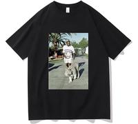 fois Tiger Tshirt Mike Tyson Short Sleeve Tee 100% Cotton T-Shirt Pattern Fun Streetwear Men Fashion Hip Hop T Shirts Size XL Black
