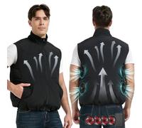 Foiueyga Cooling Vest, 12V Electric Cooling Gilet with 4 fans, Air Conditioned Jacket for Men and Women Summer Outdoor Wear, Included Battery