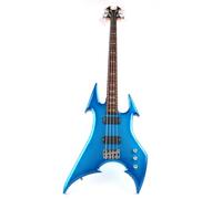 Fojill Cool Shape Full Size Standard Electric Bass Guitar Four 4 String Right Hand Handed Solid Body Canadian Maple Neck Genuine Rosewood Fretboard Fingerboard(Metallic Blue)