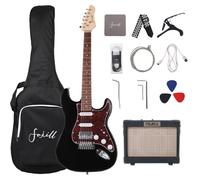 Fojill HSS Pickup 39 Inch Full Size Electric Guitar Kit Set Beginner Starter Combo Package Bundle 10W Battery Power Bluetooth Amplifier Amp Accessory Bag,Picks, Cable, Strap, Extra Strings