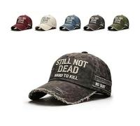 Fokayo Still Not Dead Baseball Caps for Men, Hard to Kill Distressed Dad Hat for Men, Humorous Cap Baseball Hats (Grey)