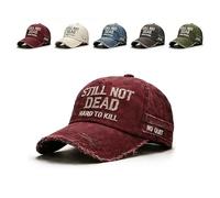 Fokayo Still Not Dead Baseball Caps for Men, Hard to Kill Distressed Dad Hat for Men, Humorous Cap Baseball Hats (Red)