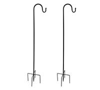 FokCalgary 1/ Garden Shepherd Hooks with 5-Claw Black Rust Resistant Steel Adjustable Outdoor Shepherd Hook Thick Heavy Duty Hanging Hook for Hanging Bird Feeders, Flower Pots, Lanterns, Wedding