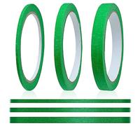 Fokelyi 3 Rolls Green Masking Tape, Artist Masking Tape 3mm/7mm/12mm Widex22 Yard Writable Masking Tape Automotive Masking Tape Premium Masking Tape for Painting and Decorating