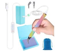 Fokenzary Art Electric Diamond Painting Pen with Adjustable Suction for Adults Vacuum Pen for Diamond Art with Storage Bag Diamond Painting Accessories Tools E-Painter Pen No Wax Needed (Blue)