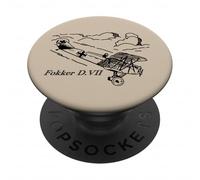 Fokker D.VII German WWI Biplane Fighter Flying Clouds PopSockets Adhesive PopGrip