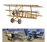 Fokker Dr.1 Slow Flyer model aircraft kit, scale 1:20, 358 mm wingspan, RC model aircraft kit, diy airplane to build yourself, laser-cut balsa wood components, 358 x 280 x 135 mm, 48 g RTF