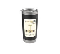 Fokker E.III Eindecker German WWI Aircraft Diagram Stainless Steel Insulated Tumbler