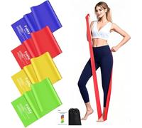 Fokky 2M Resistance Bands, Exercise Band with 4 Different Resistance Levels, Long Resistance Band Women/Men, Resistance Band Ideal for Strength Training, Yoga, Gym, Pilates