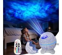 Fokky Galaxy Projector Night Light,13 Colors Dinosaur Egg Sensory Lights | Ocean Wave Night Light Projector with Remote Control,Glowing Crack Design,Light Projector for Ceiling Bedroom/Party/Room
