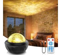 Fokky Galaxy Projector Sensory Lights, 7 Colors Night Light for Kids and Adults, Water Wave Projector with Remote Control, LED Lights for Bedroom/Party/Game Room