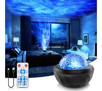 Fokky Galaxy Projector Sensory Lights, 7 Colors Night Light for Kids and Adults, Water Wave Projector with Remote Control, LED Lights for Bedroom/Party/Game Room Decor, Gifts for Women Her