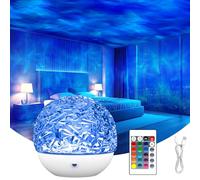 Fokky Galaxy Projector Star Projector, 16 Colors Ocean Wave Projectors, Sensory Lights Ocean Lamp with Remote Control, Night Light Projector for Bedroom/Party/Game Rooms