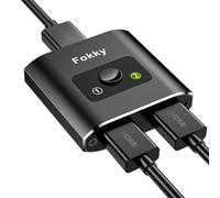 Fokky HDMI Splitter 4K@60Hz, Bidirectional HDMI Switch, Aluminum HDMI Splitter 2 in 1 out / 1 In 2 out, HDMI Splitter for dual monitors, Support 3D 1080P, suit for Xbox,PS5/4,DVD, (CABLE NOT INCLUDE)