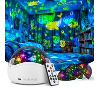 Fokky Night Light Projector, Sensory Lights with 3 Films for Kids Babies | Galaxy Projector with Remote Control, Timer, 360° Rotation, 93 Lighting Combos, Ocean Star Projector Gift for GirlsBoysBabies