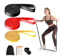 Fokky Resistance Bands, 3 Levels Exercise Band with Door Anchor, Resistance Bands Set for Men&Women, Pull Up Bands for Gym Workout, CrossFit, Stretching, strength training