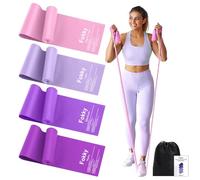 Fokky Resistance Bands, 4 Pcs Exercise Band, Latex-Free, Resistance Bands Set for Women & Men, 2M Long Stretch Bands for Yoga, Pilates, Physiotherapy, Workout