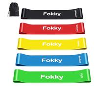 Fokky Resistance Bands, 5 Pcs Natural Latex Exercise Bands