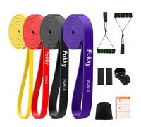 Fokky Resistance Bands Set, 4 Levels Exercise Bands for Men Women,Pull Up Bands Gym for Crossfit Fitness Strength Training Yoga with Door Anchor, Handles, Protective Covers, Bag & Training Instruction