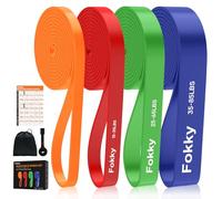 Fokky Resistance Bands Set for Men & Women, 4 Levels Exercise Band with Door Anchor, Pull Up Bands for Stretching, Pliate, Yoga, Strength Training, Muscle Toning, CrossFit, Pull Up Assistance Bands