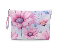 Fokongna Floral Print Wet Bag, Small Portable Waterproof Multi-Functional Organizer for Women, Blush Pink Large Daisy, Ideal for Daily, Beach & Travel