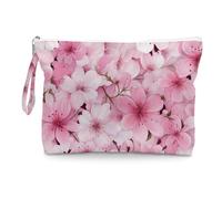 Fokongna Floral Print Wet Bag, Small Portable Waterproof Multi-Functional Organizer for Women, Pink Cherry Blossom, Ideal for Daily, Beach & Travel