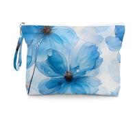 Fokongna Floral Print Wet Bag, Small Portable Waterproof Multi-Functional Organizer for Women, Sky Blue Floral, Ideal for Daily, Beach & Travel