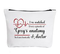 Fokongna Funny Gifts for Supplies Christmas Gift Makeup Cosmetic Bag Travel Organizer Tiny Human, GreysAnatomy