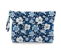 Fokongna Wet Bag, Small Portable Waterproof Multi-Functional Organizer for Women, Ideal for Daily, Beach & Travel, Nautical Blue Daisy, 11.8 x 8.66 x 2 inches, Cloth Diaper Det Bag