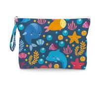 Fokongna Wet Bag, Small Portable Waterproof Multi-Functional Organizer for Women, Ideal for Daily, Beach & Travel，Blue Ocean Life