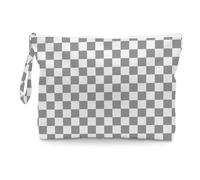 Fokongna Wet Bag, Small Portable Waterproof Multi-Functional Organizer for Women, Ideal for Daily, Beach & Travel，Grey White Checkerboard