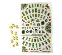 Fokostar Designer Luxury Gold Dollar Bill Nail Stickers & Charms, 80+ Patterns, Waterproof, Vintage Style, Ideal for Nails, DIY Nail Art, Gift for Nail Art Addicts
