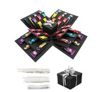 Fokroin Explosion Box Surprise 1 Pack Black 5 Layers Creative Gift Box DIY Gift Boxes with Ribbon and Adhesive Tape for Birthday, Christmas, Anniversary, Wedding, Anniversary