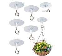 Fokroin Extra Strong Adhesive Hooks 6 Pieces Ceiling Adhesive Hook, Ceiling Hook Without Drilling Heavy Load with Security, Ceiling Hook without Drilling for Bathroom Kitchen Office