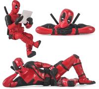Fokroin Pack of 3 Car Decoration Charm Pendants, Funny Anime Deadpool Car Hanging Ornament, Classic Anime Character Car Decoration, Deadpool Mini Figures Decoration, for Automotive and Office