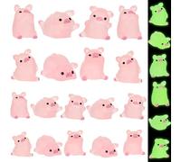 Fokroin Pig Cake Decoration, Small Piglets 18 Pieces of Piglets Lucky Mini Resin Pig, Mini Pig Figurine, Pink Pig, for DIY, Cake Decorations, Garden Decorations